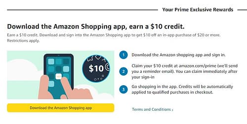 $10 Credit on Amazon Prime Day
